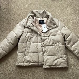 7 for all man kind light brown puffer jacket!! Sz L
